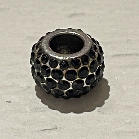 COPY - New-Brighton Silver Charm With Black Stones - Picture 3 of 5